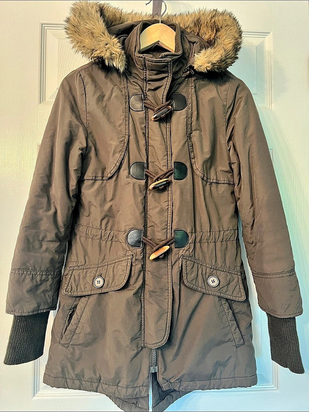 Buffalo Hooded Utility Coat (removable hood) in Khaki Green Brown Size Small